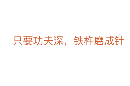 只要功夫深，铁杵磨成针