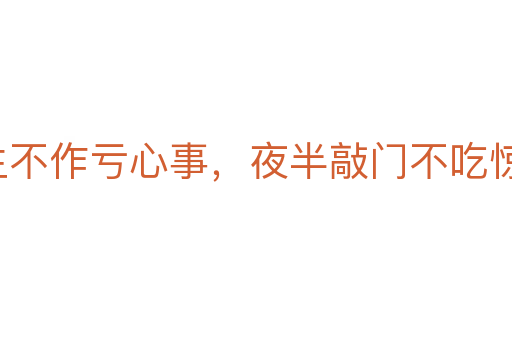 平生不作亏心事，夜半敲门不吃惊
