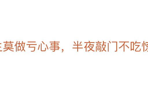平生莫做亏心事，半夜敲门不吃惊