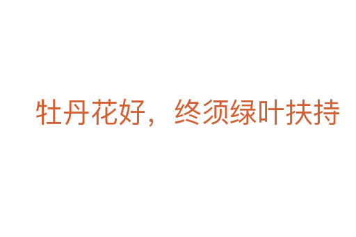 牡丹花好,终须绿叶扶持