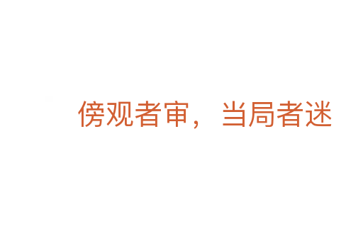 傍观者审,当局者迷