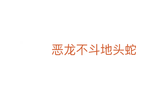 恶龙不斗地头蛇