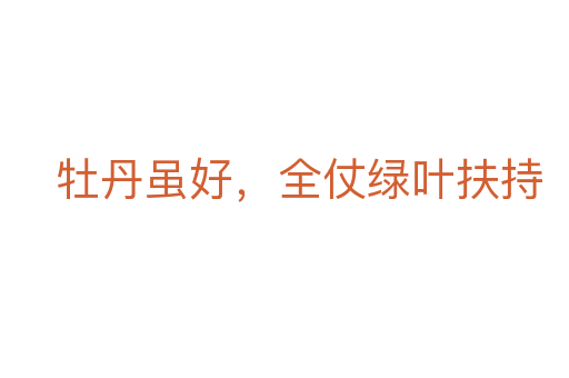 牡丹虽好,全仗绿叶扶持