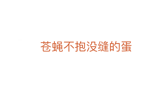 苍蝇不抱没缝的蛋