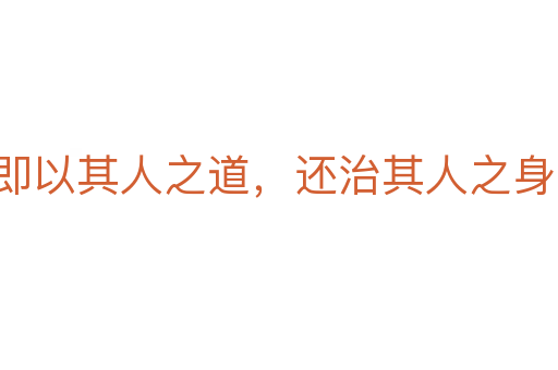 即以其人之道，还治其人之身