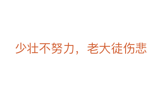 少壮不努力，老大徒伤悲
