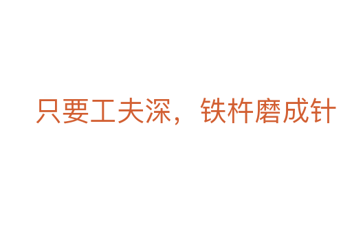 只要工夫深，铁杵磨成针