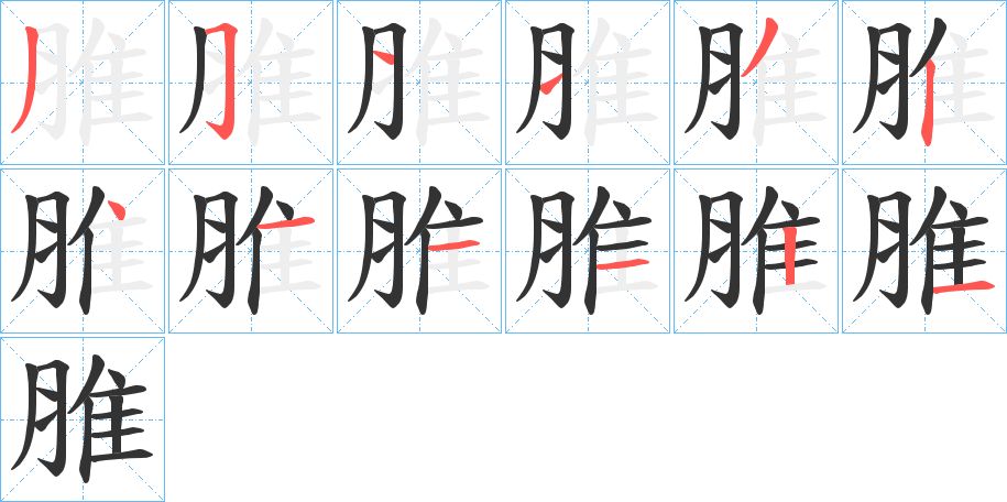 脽的笔顺分步演示