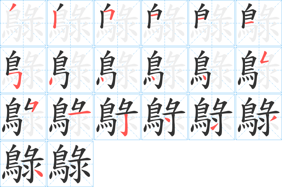 鵦的笔顺分步演示